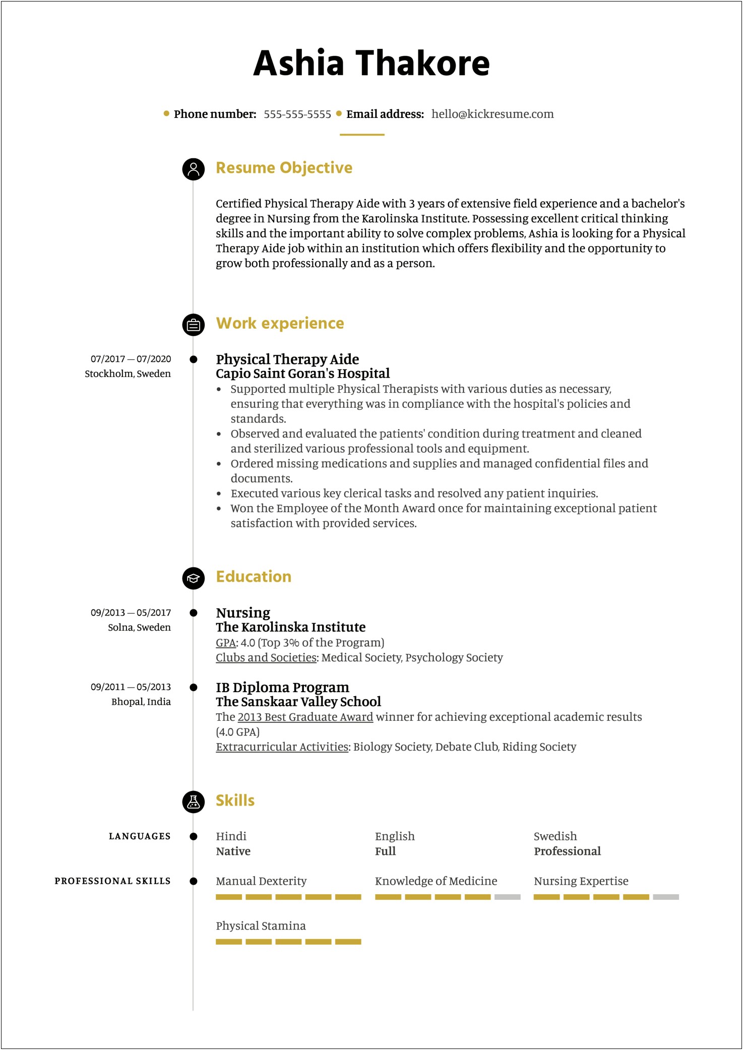 Examples Of Physical Therapist Assistant Resume