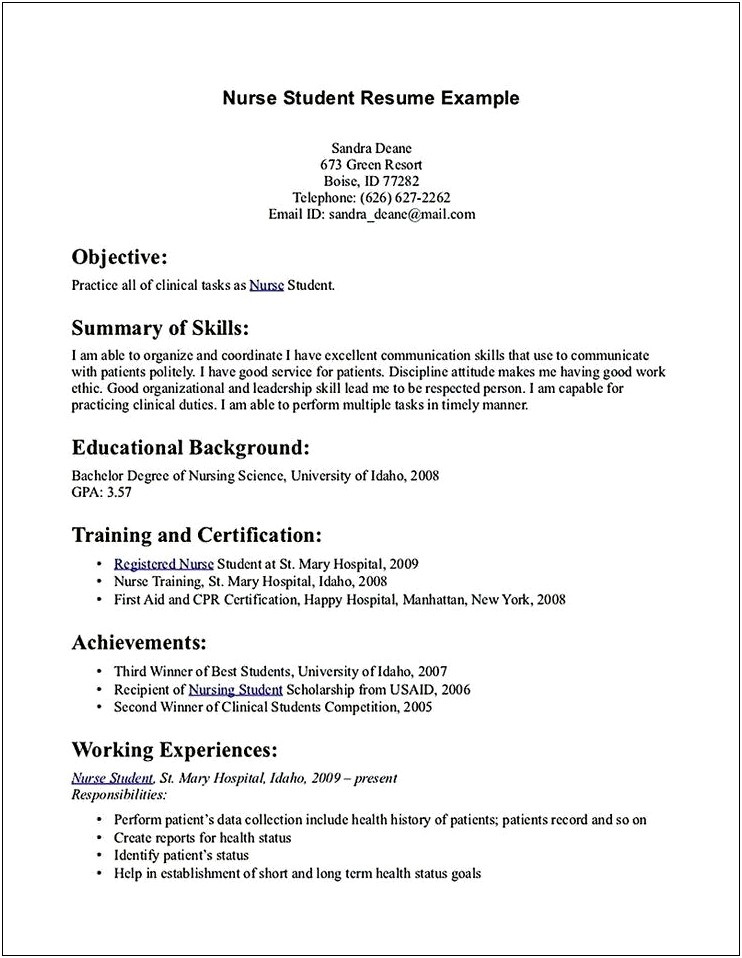 Examples Of Professional Background For Resume