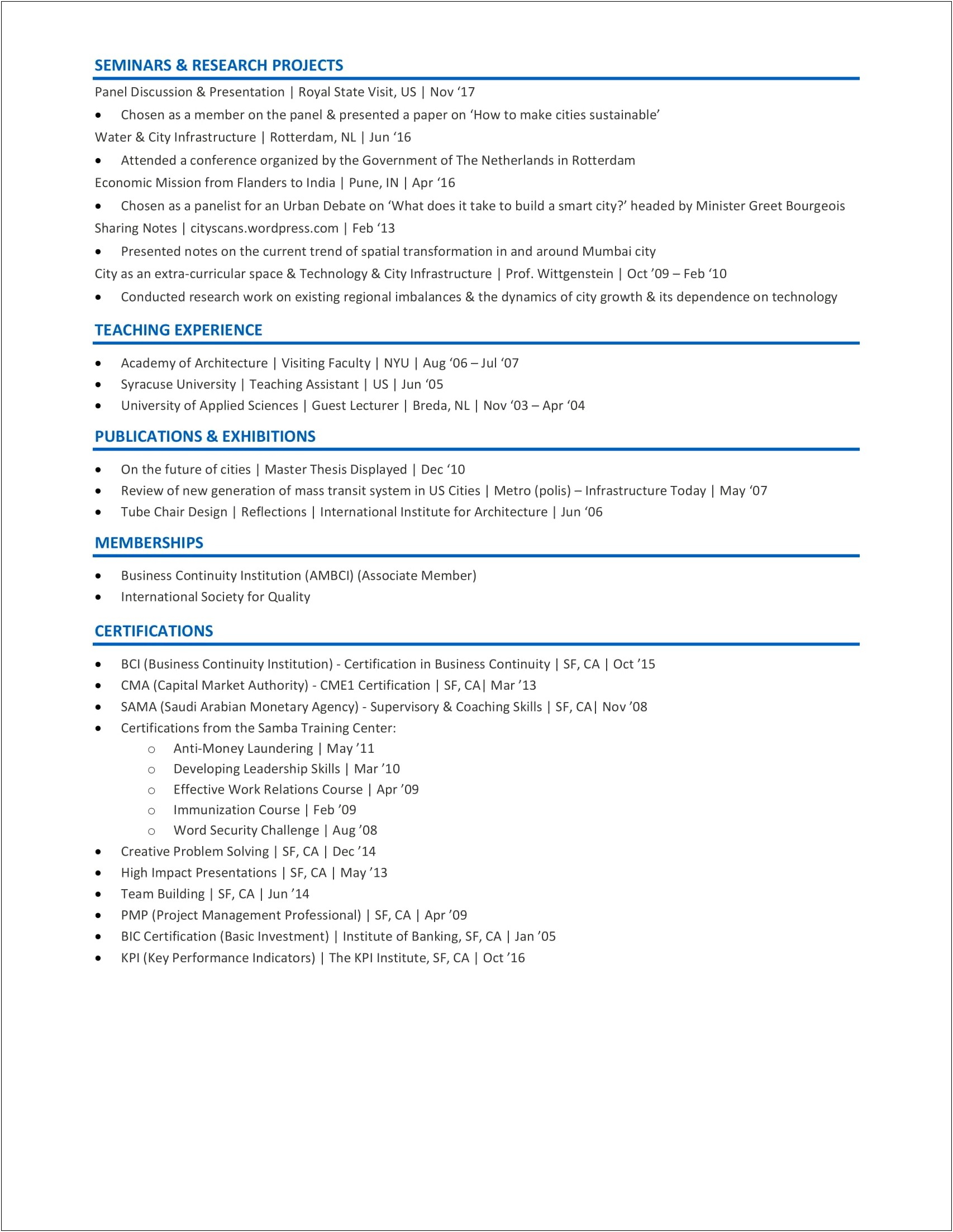 Examples Of Publications In A Resume