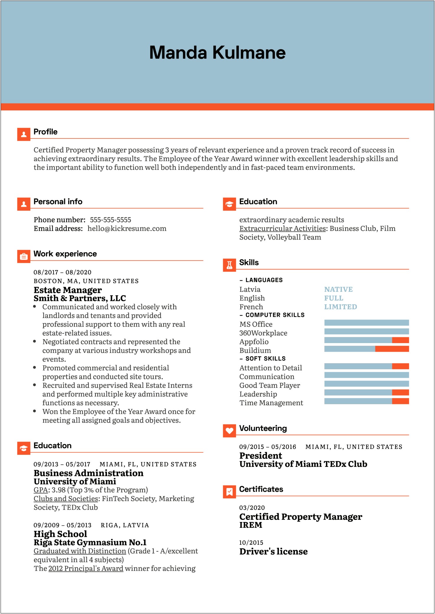 Examples Of Real Estate Manager Resumes