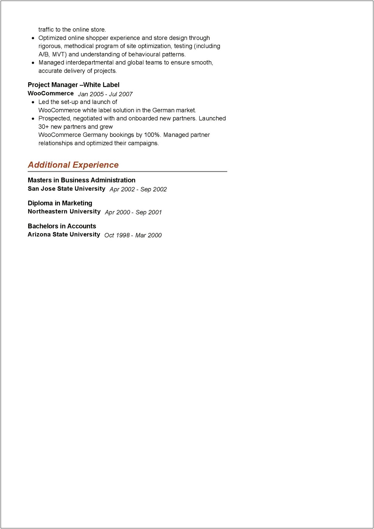 Examples Of Resumes From New Ota Gradutes