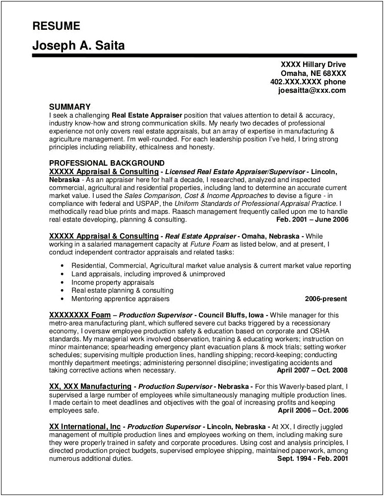 Examples Of Seeking Real Estate Job Resumes