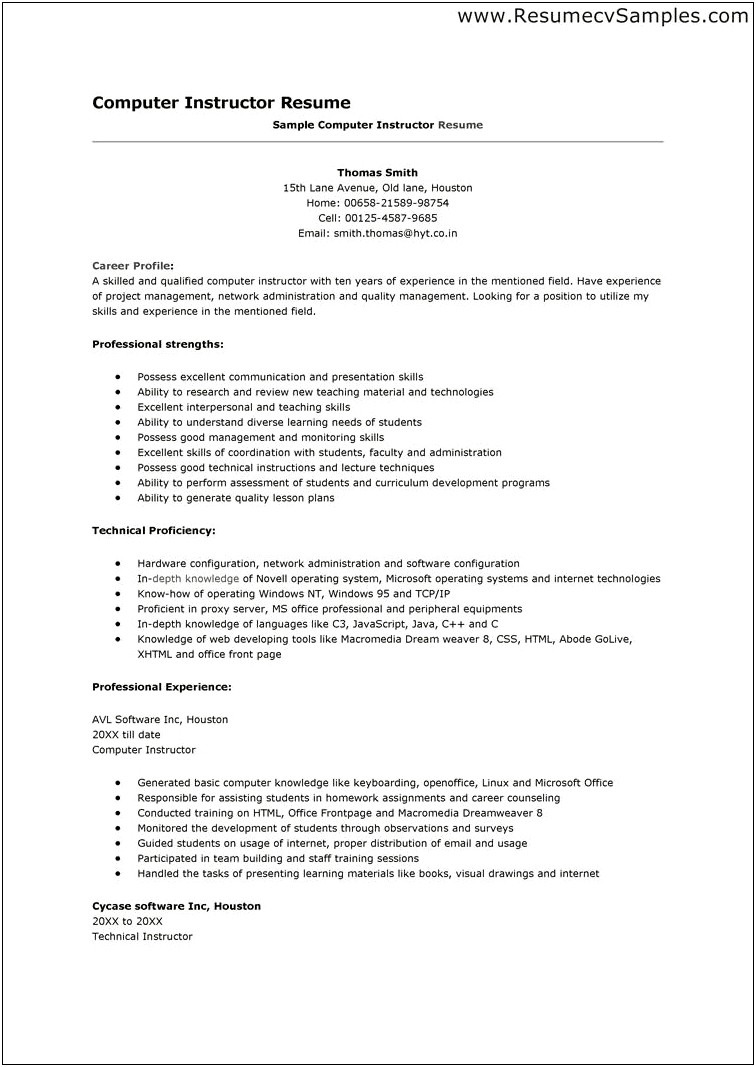 Examples Of Skill On A Resume