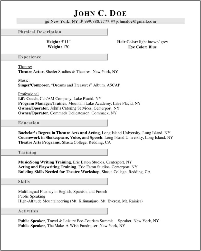 Examples Of Special Skills In A Resume