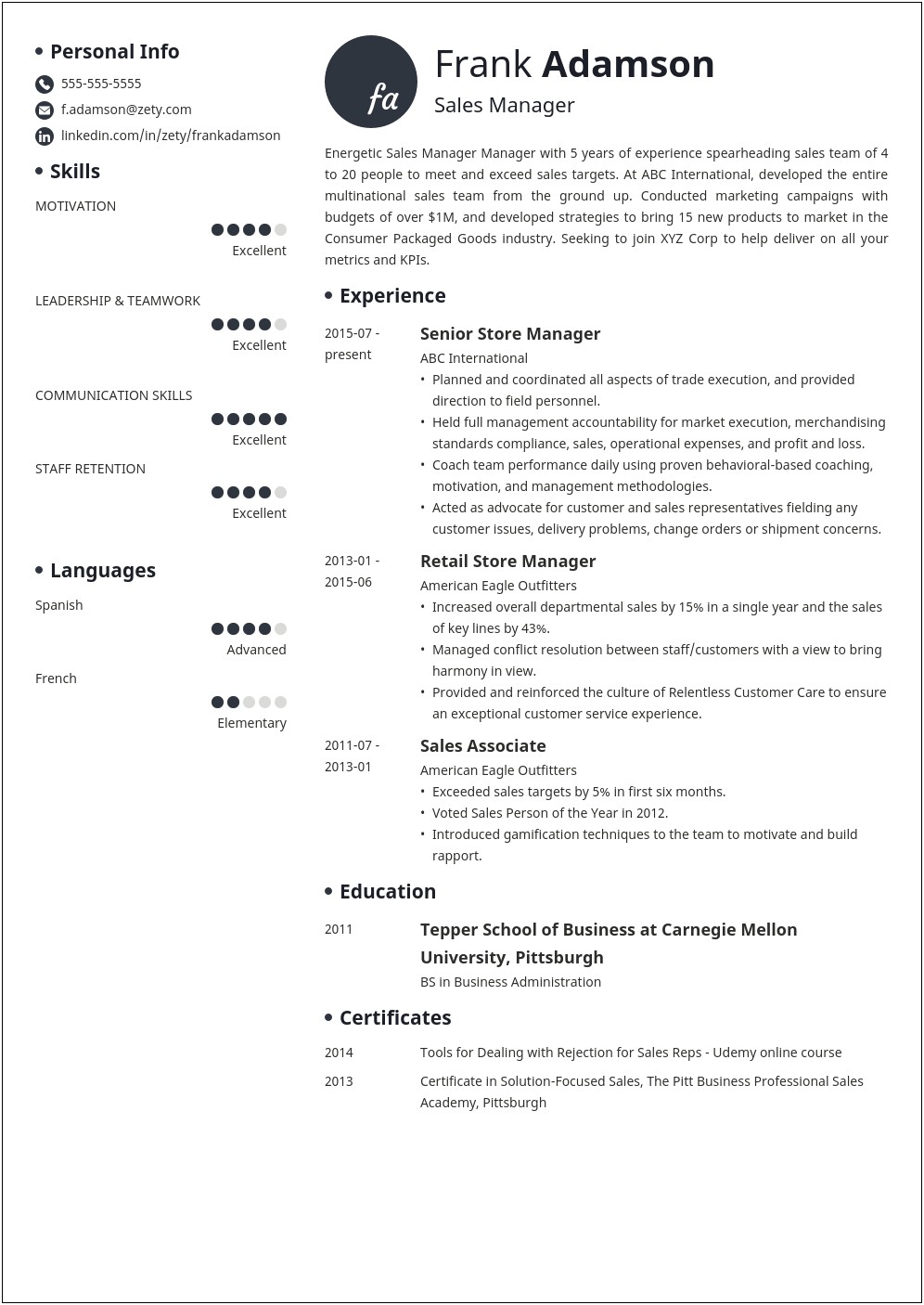 Examples Of Things To Put On A Resume