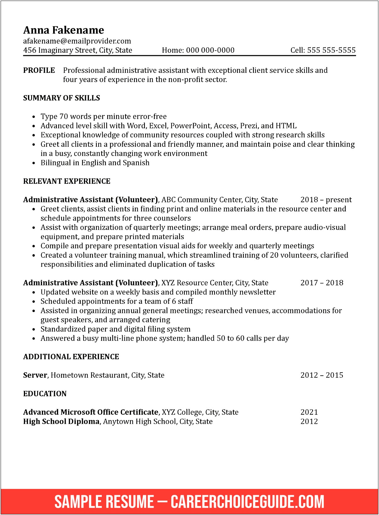 Examples Of Volunteer Experience For Resumes