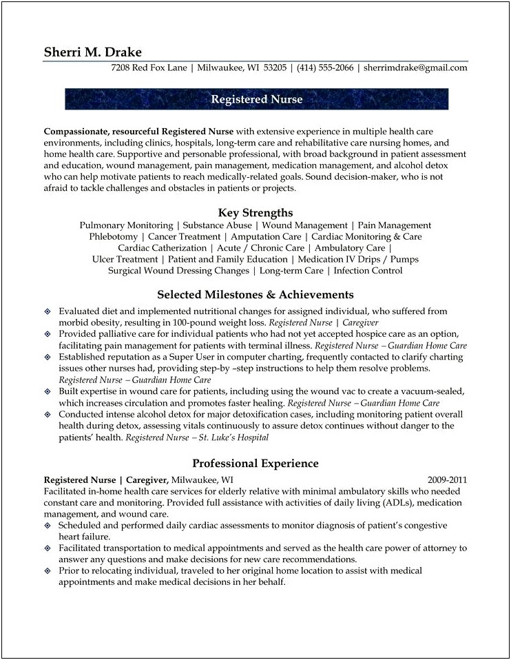 Examples Of Wound Nurse Resume Objective Statements