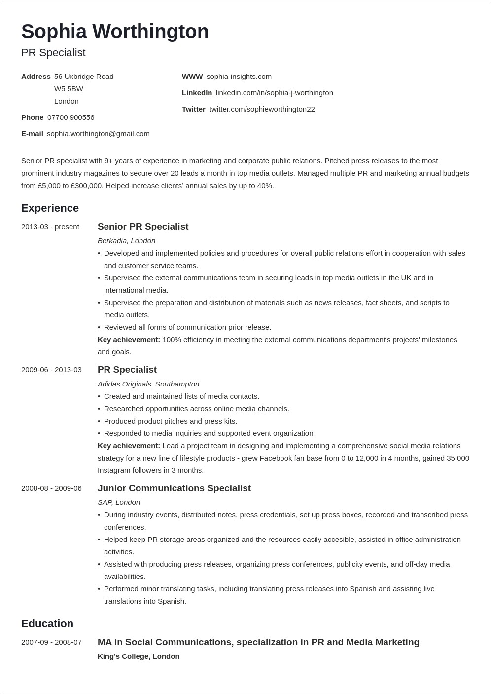 Exaple Of Skills On A Resume