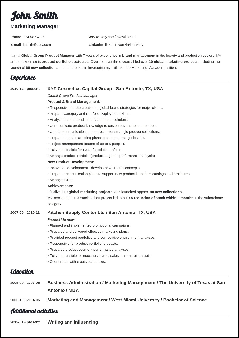 Experience Ahead Of Education On Resume