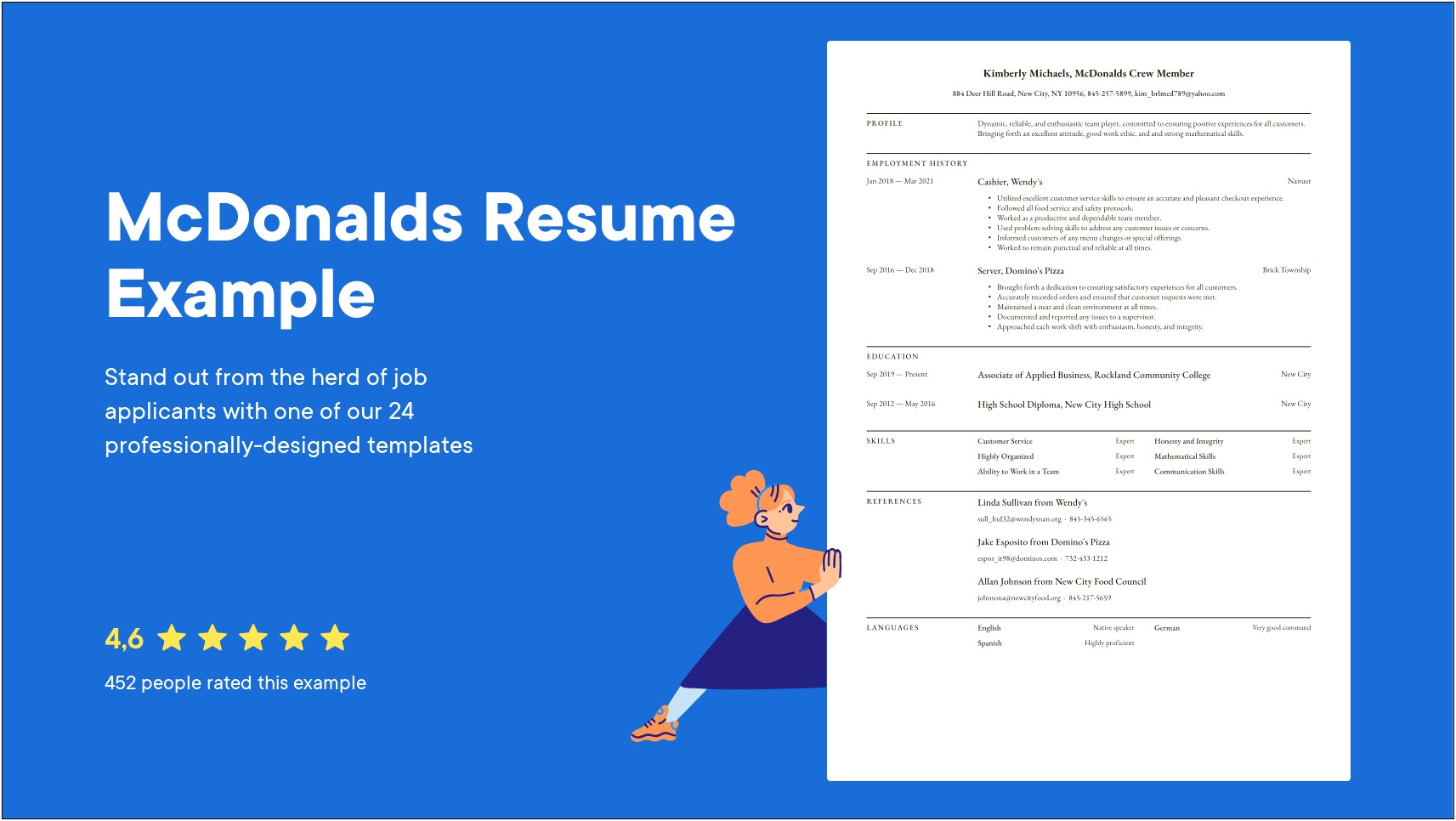 Experience For Mcdonalds Cashier To Put On Resume