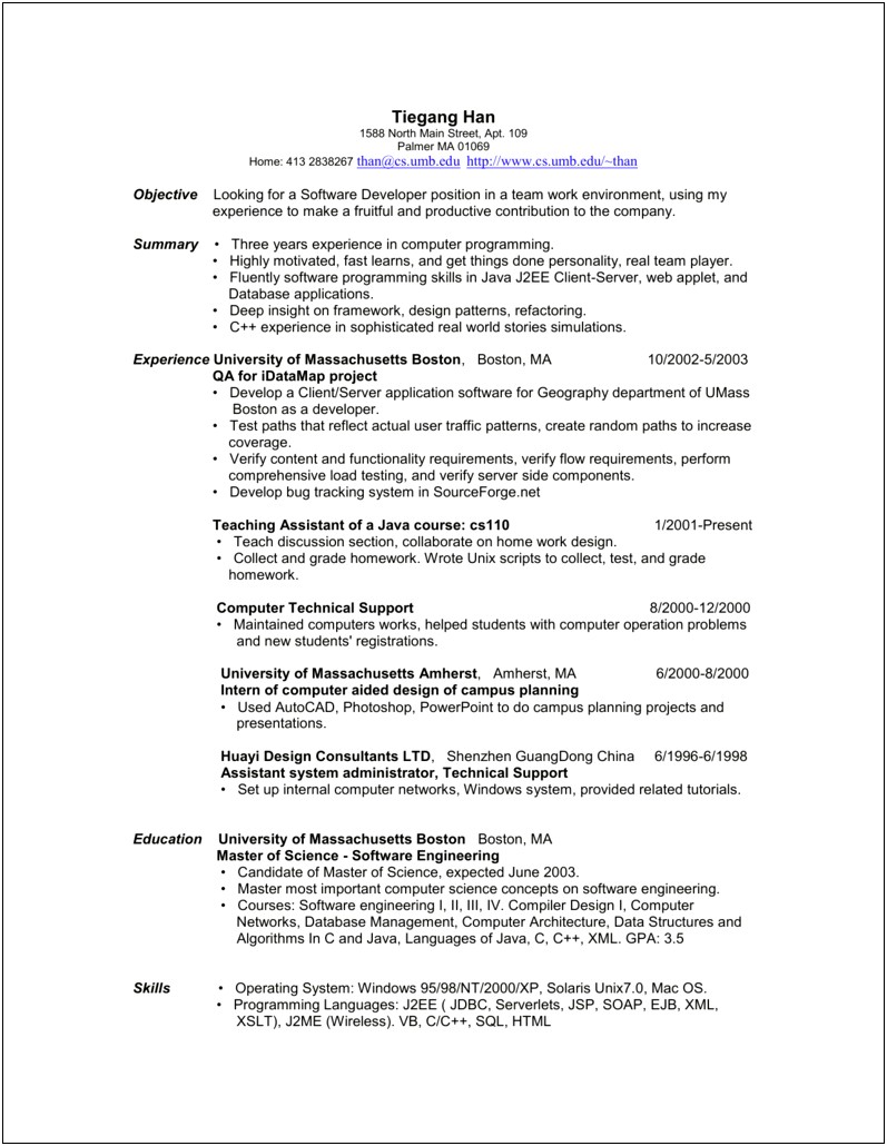 Experience With Mac And Windows Operating System Resume