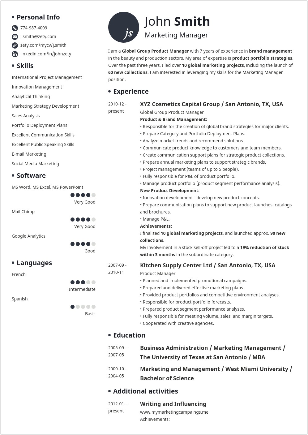 Experienced Hire Resume Put Education After Experience