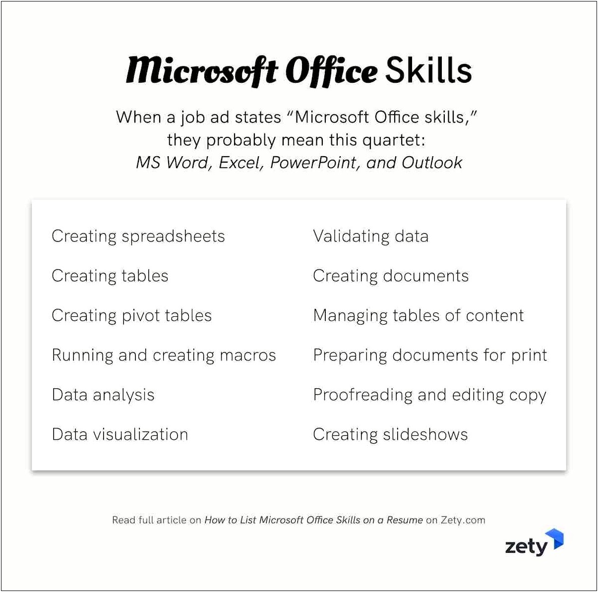 Experienced In Ms Office Resume Example