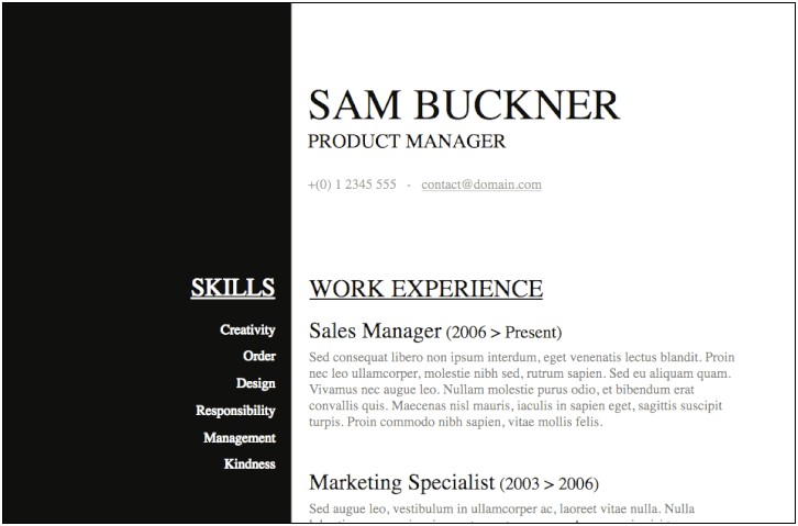 Eye Catching Resume Template Word Free