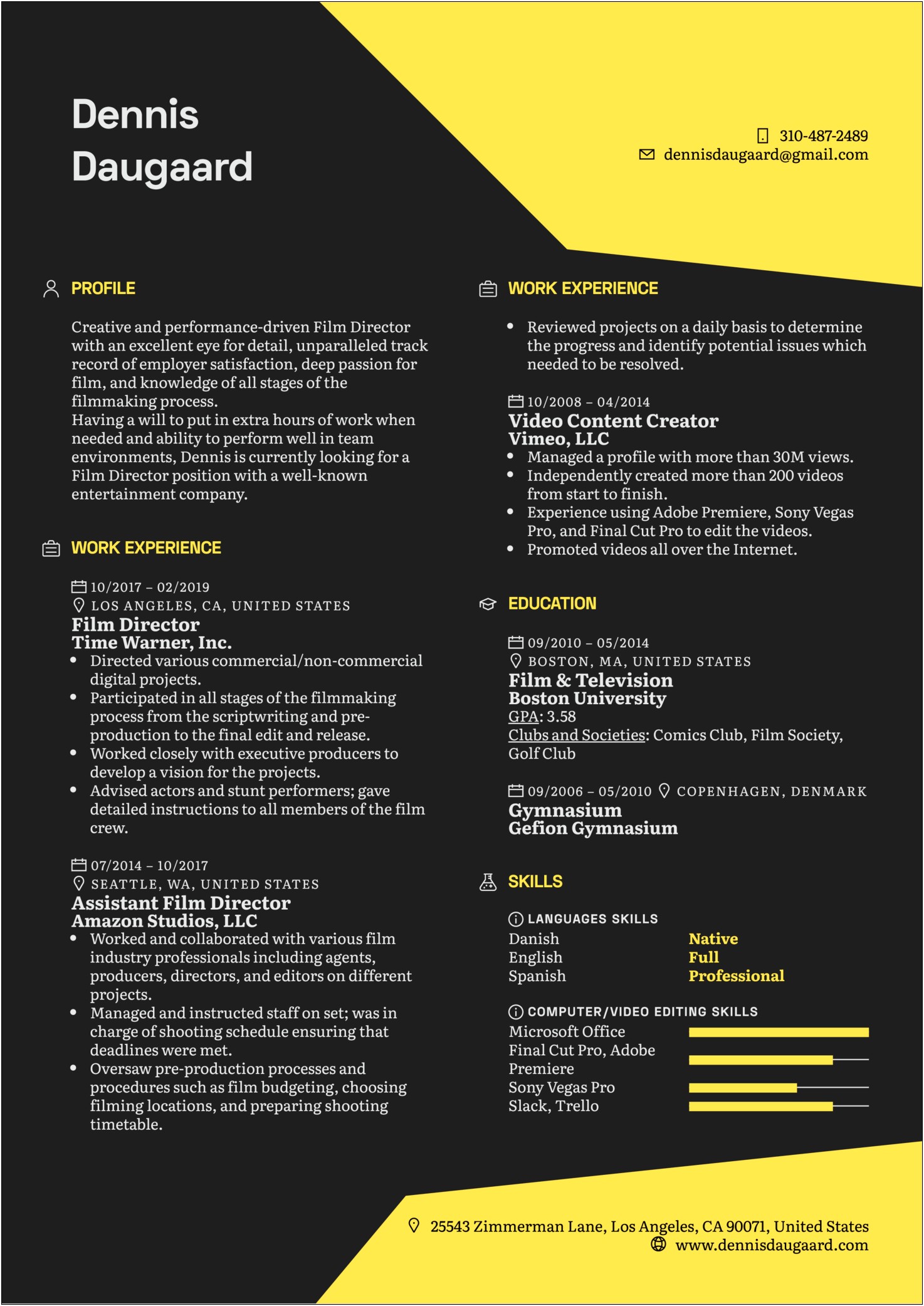 Fashion Creative Directo For Tv Skills Resume