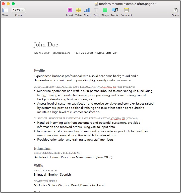 Feeral Resume Templates For Mac Pages