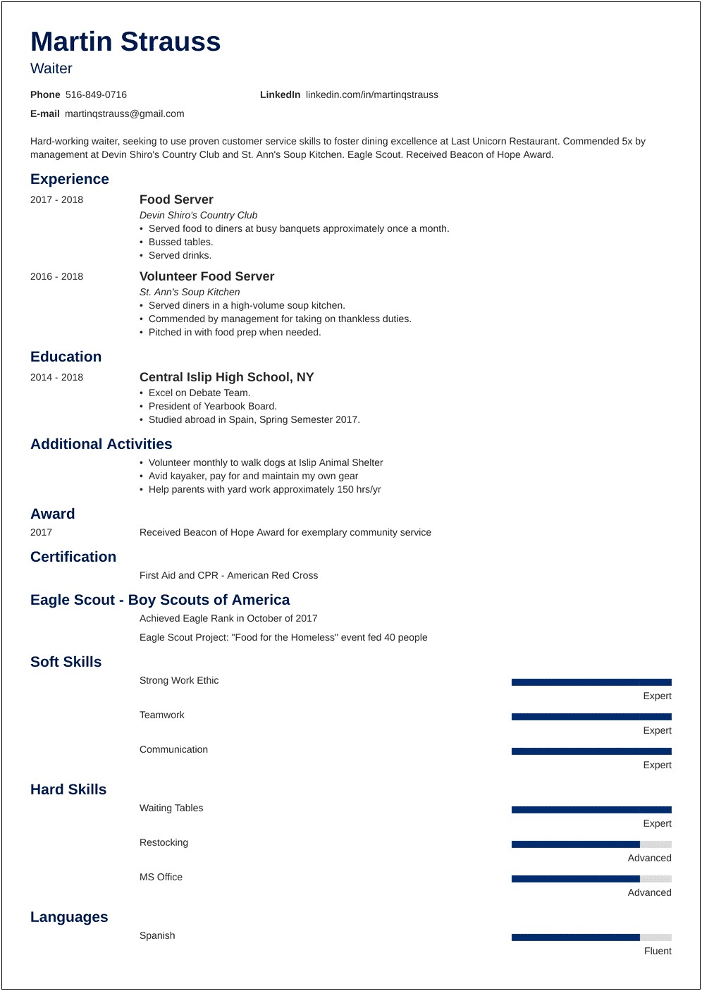 First Time Resume For Teenager Template