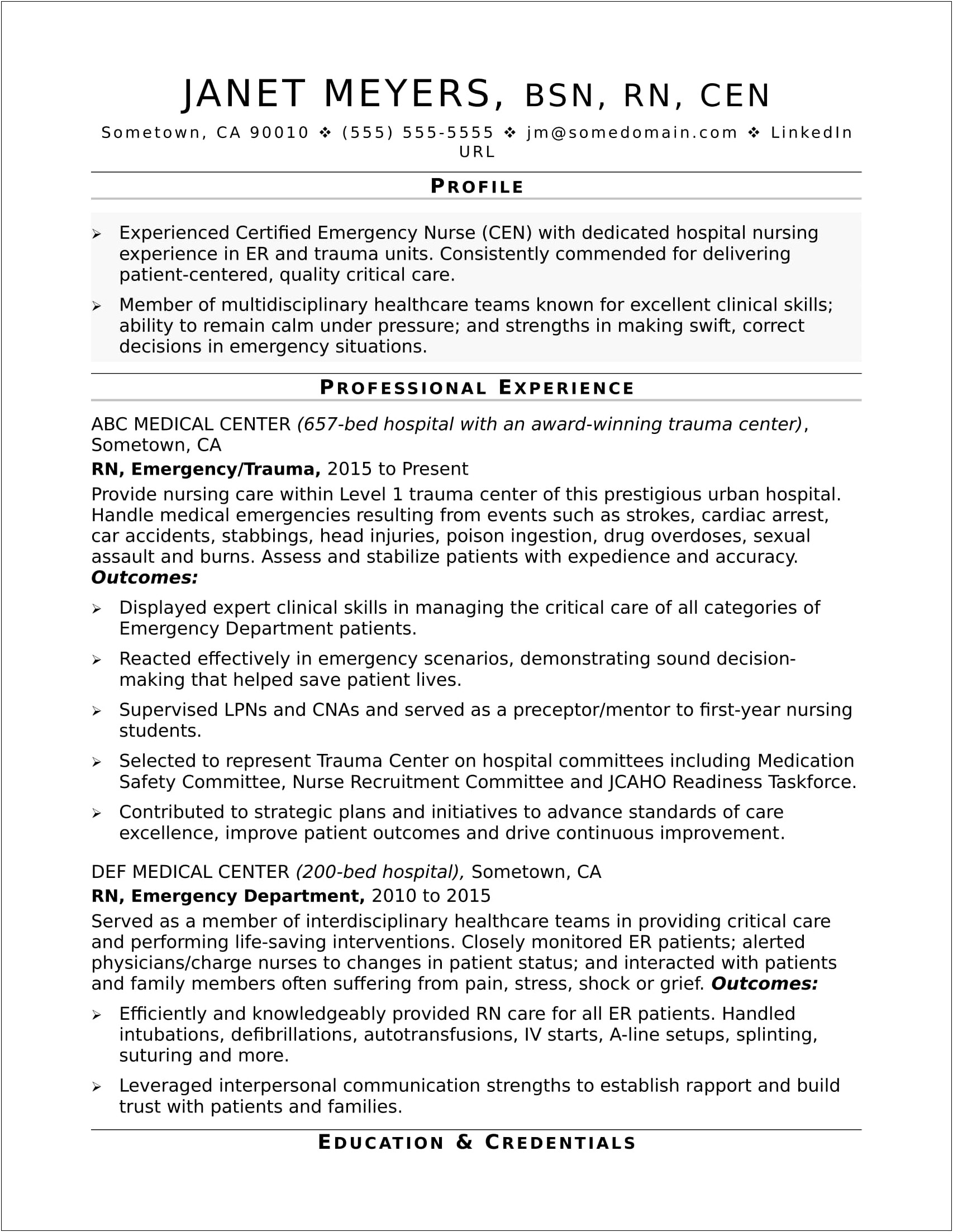 First Year Experience Faculty On Resume Sample