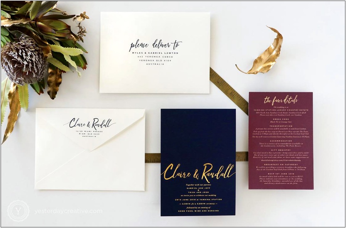 Foil Pressed Wedding Invitations Forever Elegant Navy