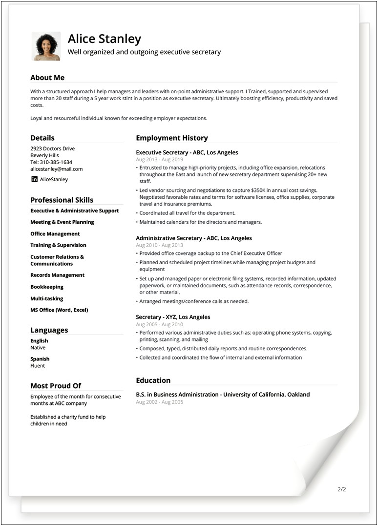 Format Of A Good Resume Pdf