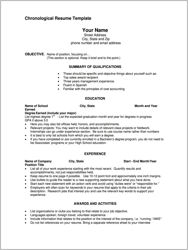 Format Of Resume To Apply Job