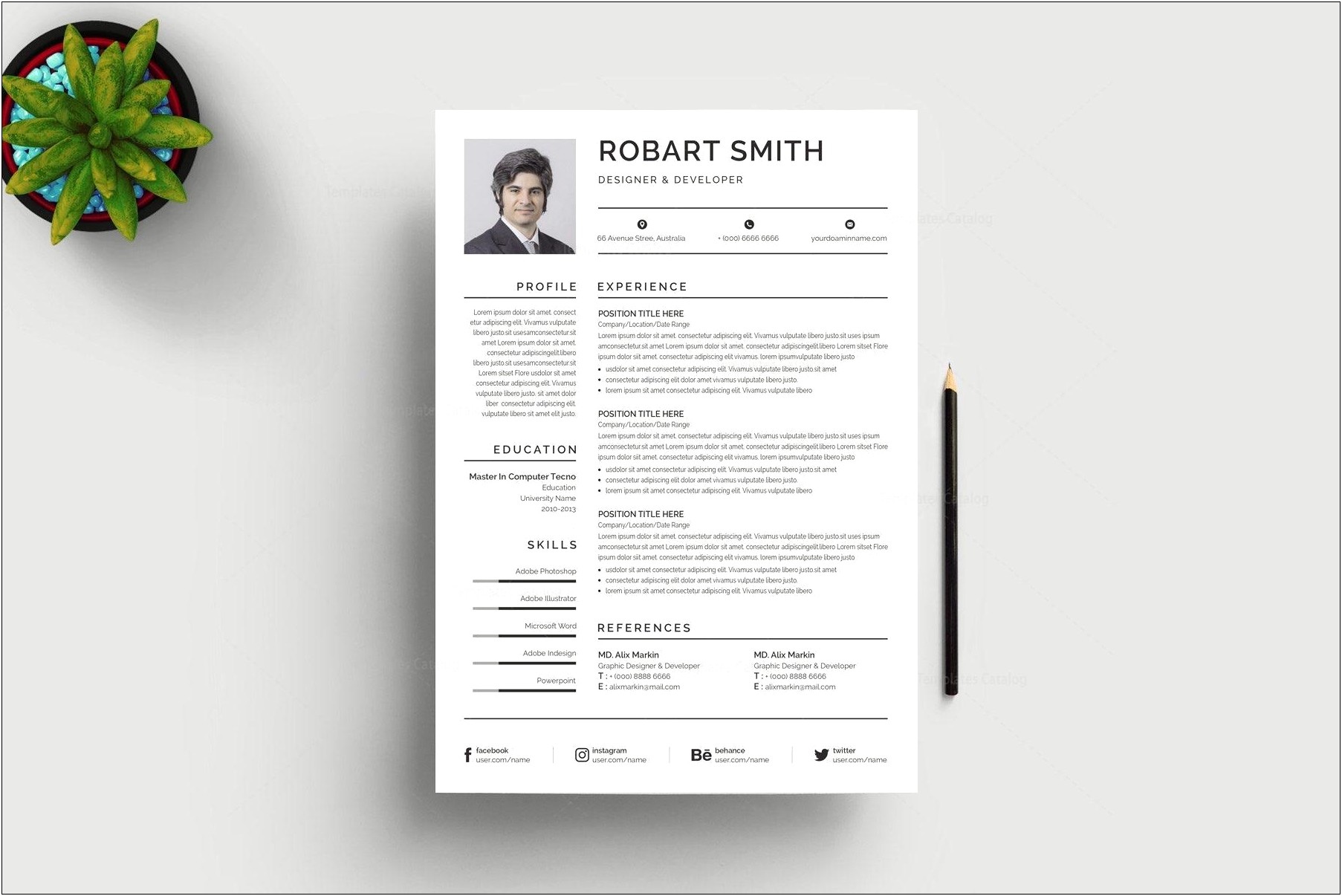 Free Adobe Indesign Resume Template Reddit