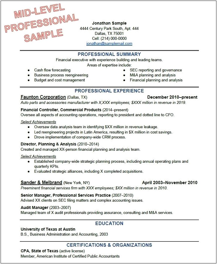 Free Advice On The Best Resume