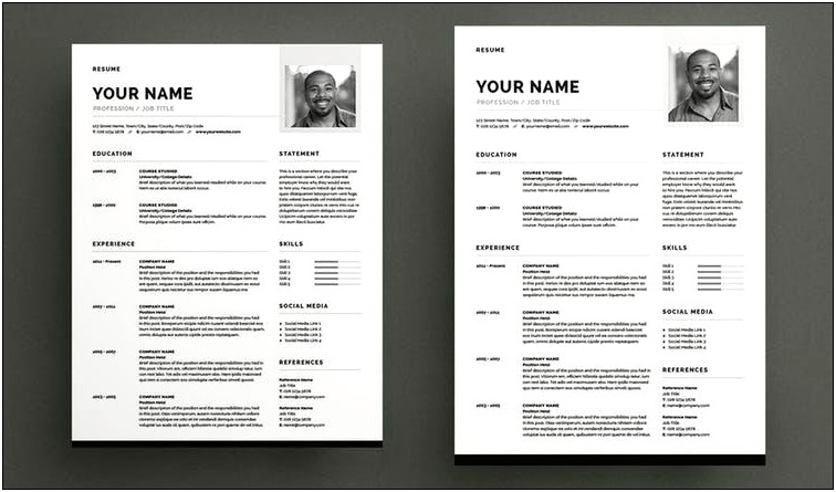 Free Black And White Resume Template