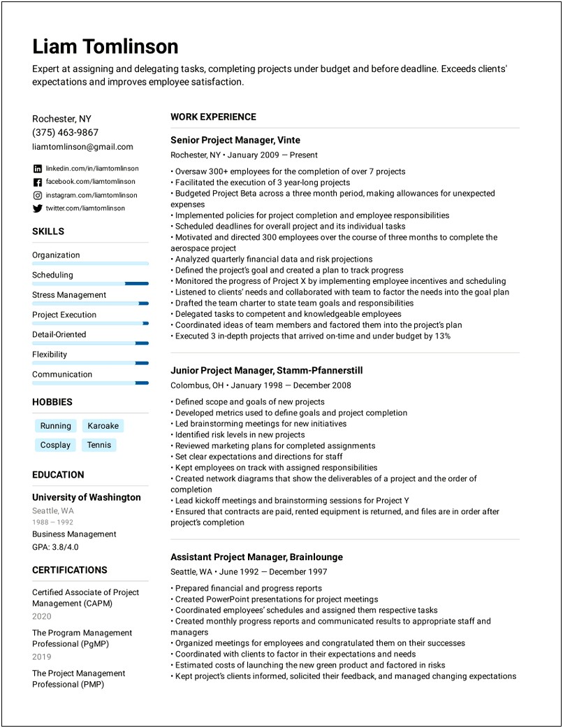 Free Chronological Resume Templates You Can Download