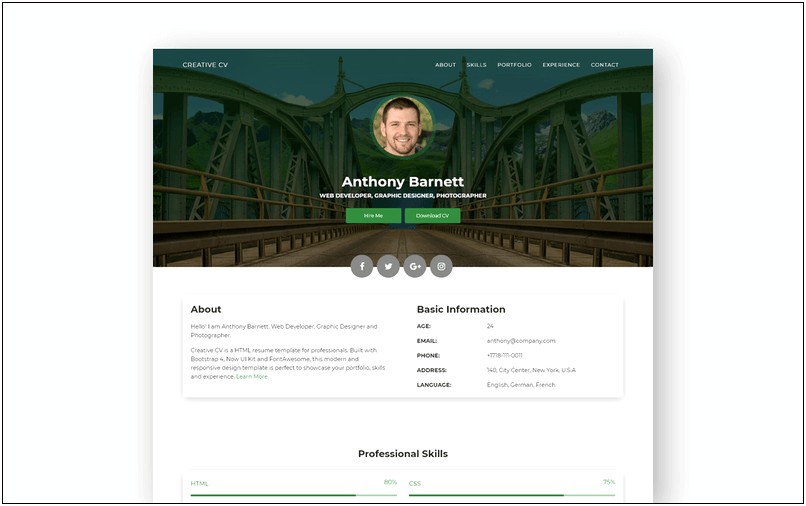 Free Creative Resume Templates Download Pdf