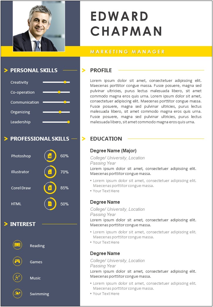 Free Creative Resume Templates For Powerpoint