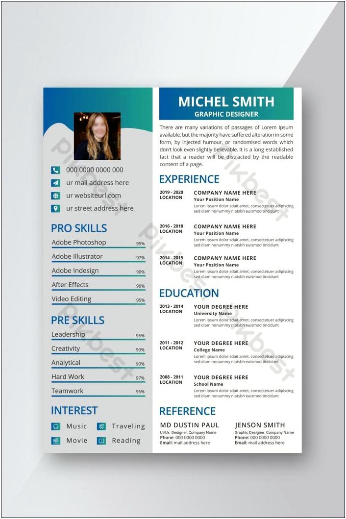 Free Download One Page Resume Template