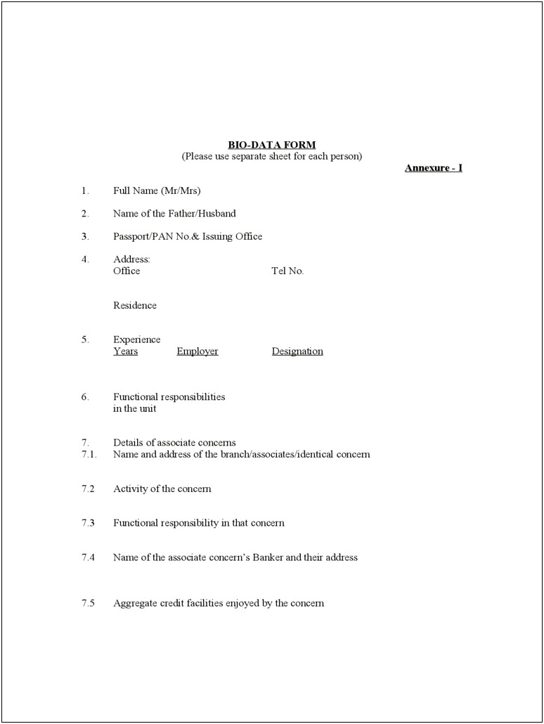 Free Download Sample Of Resume For Job Application