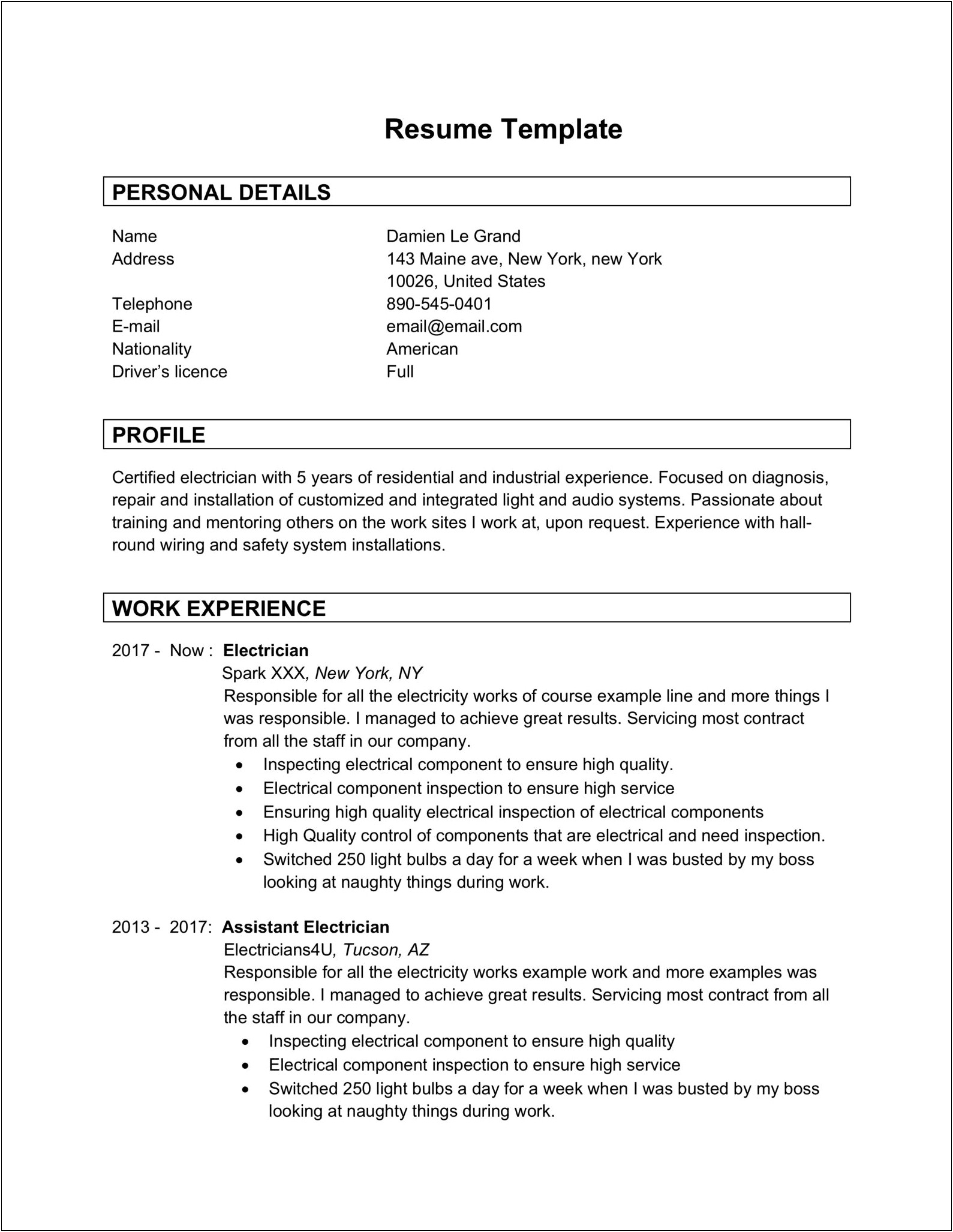 Free Downloadable Resume Templates For Word 2013