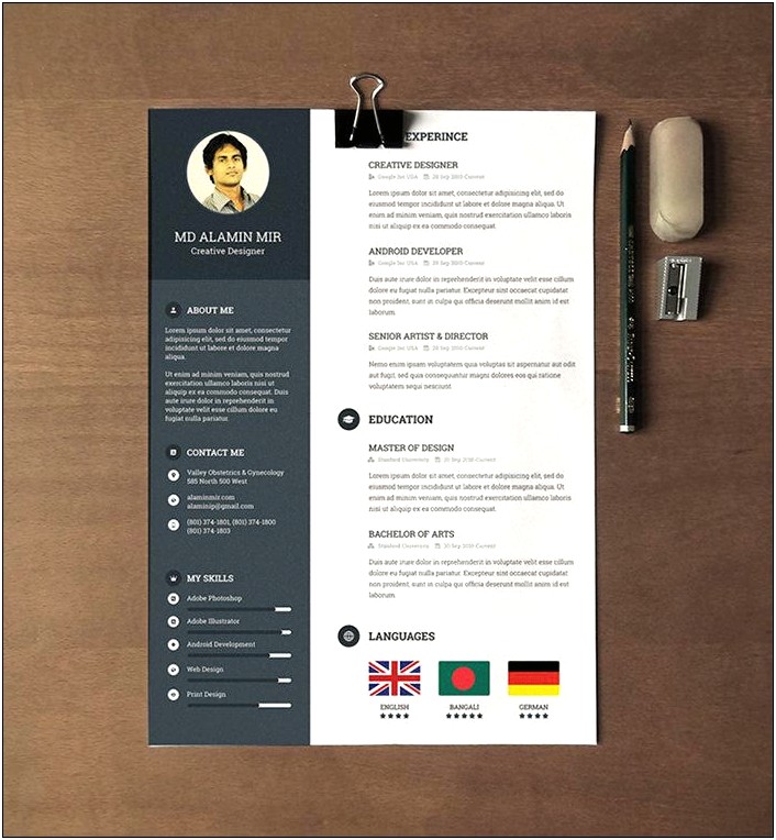 Free Downloadable Resume Templates With Phot