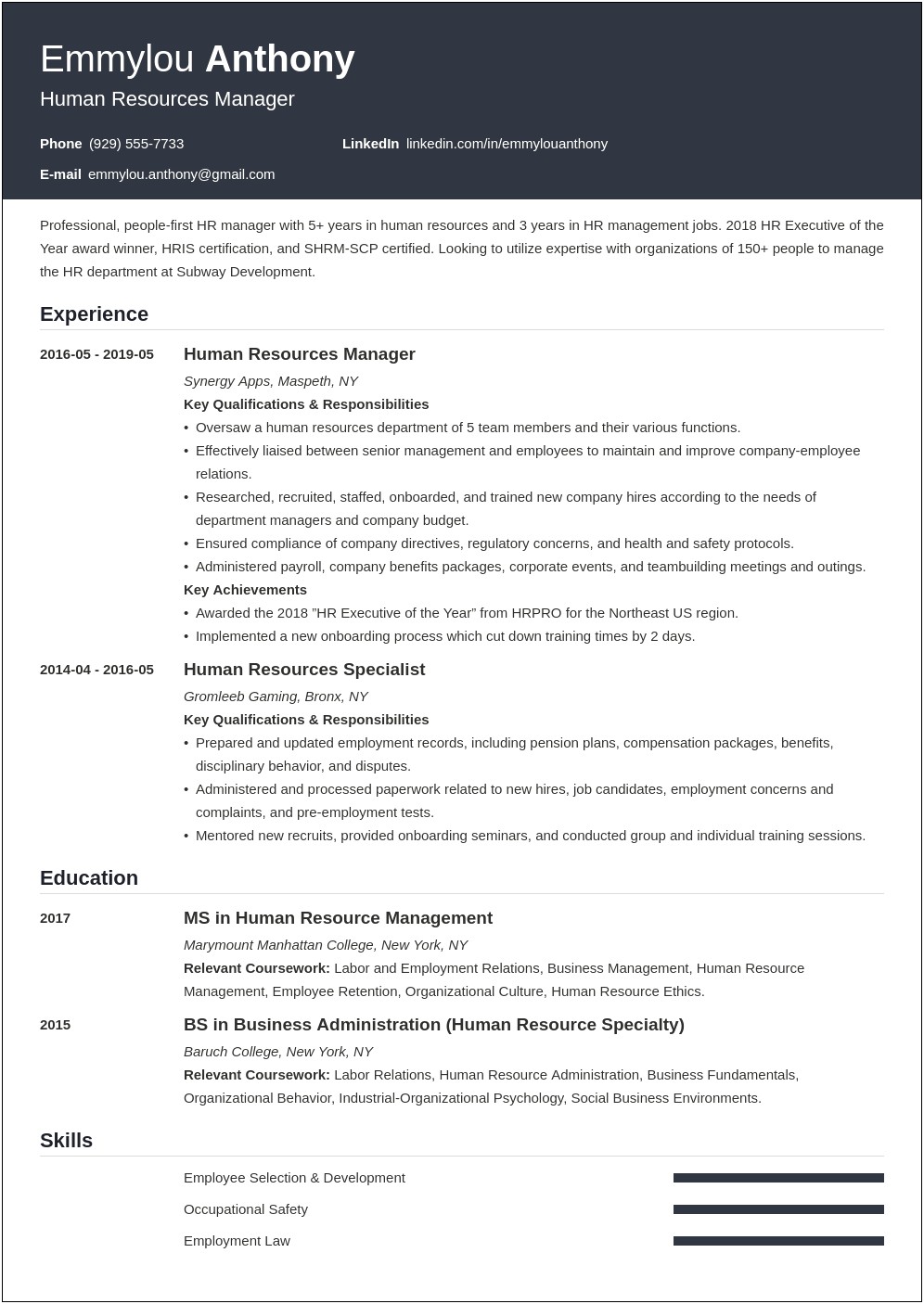 Free Employment Case Management Resume Samples