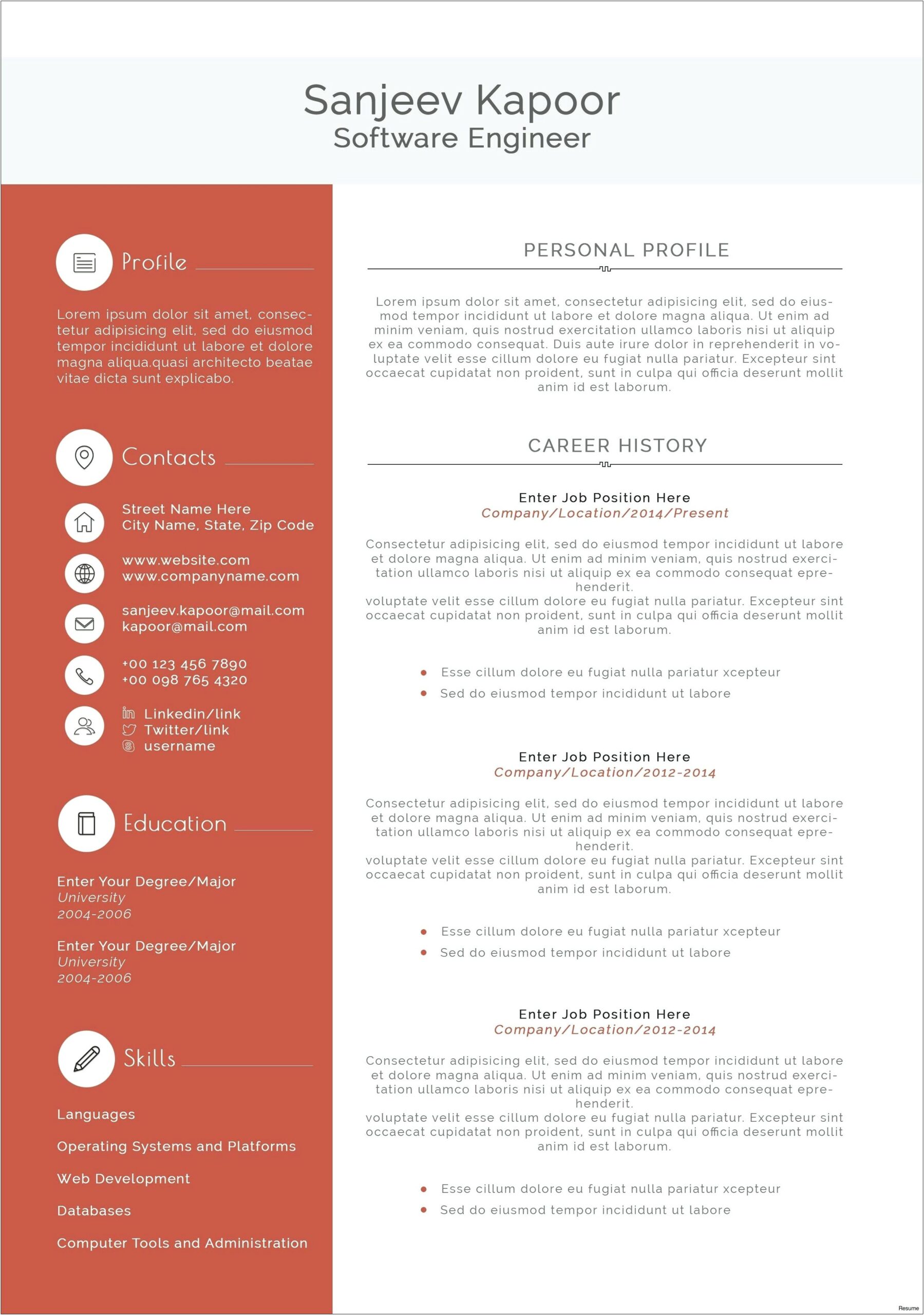 Free Engineer Resume Template Word