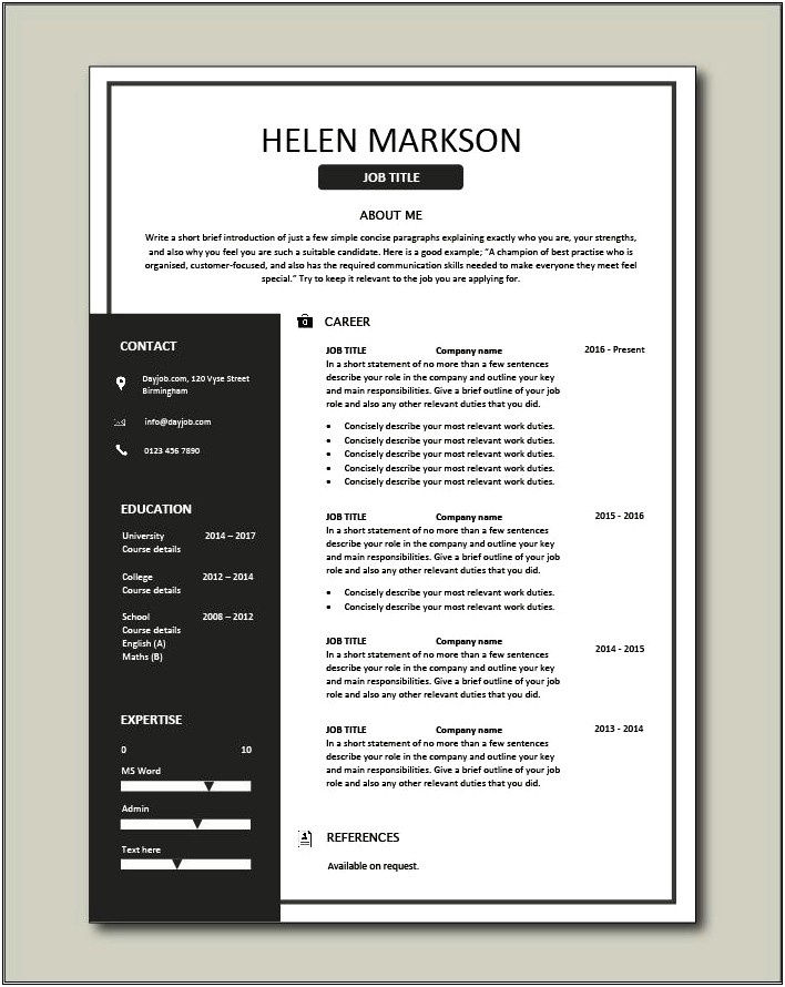 Free Fill In Resume Template Pdf