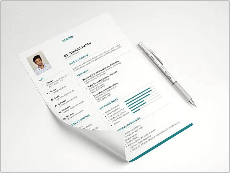 Free Graphic Design Resume Template Psd