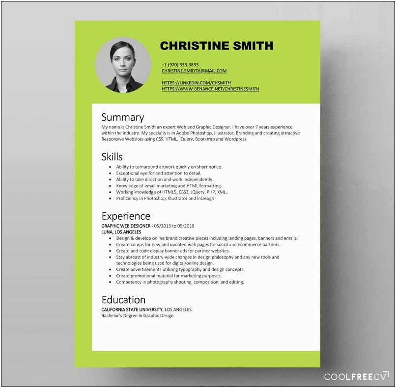 Free Graphic Designer Resume Templates Word