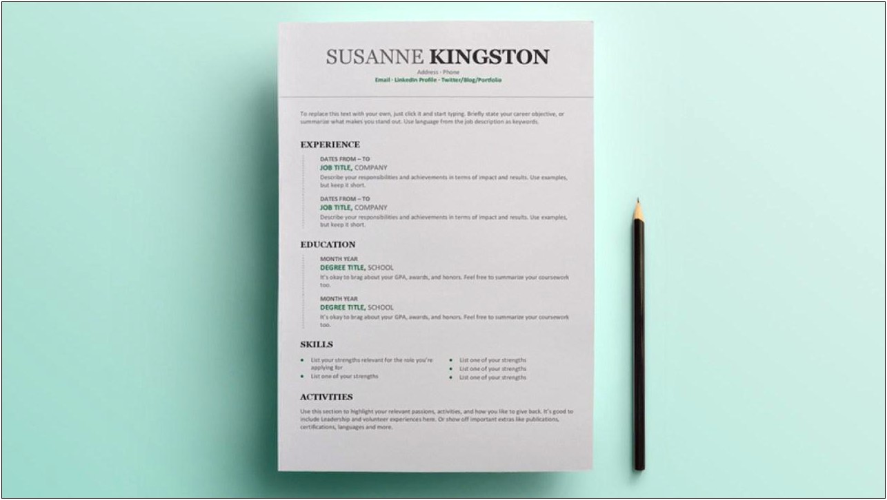 Free Microsoft Resume Format With Photo