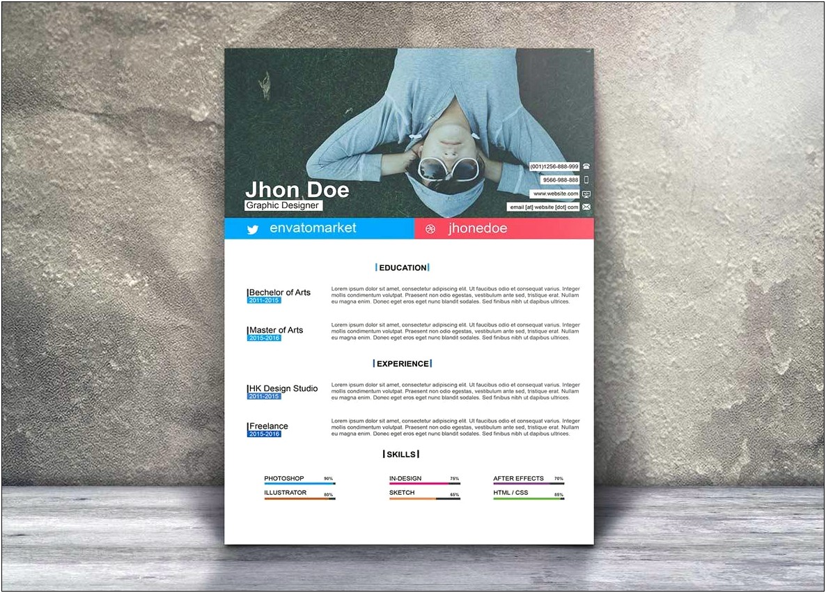 Free One Page Pattern Resume Template