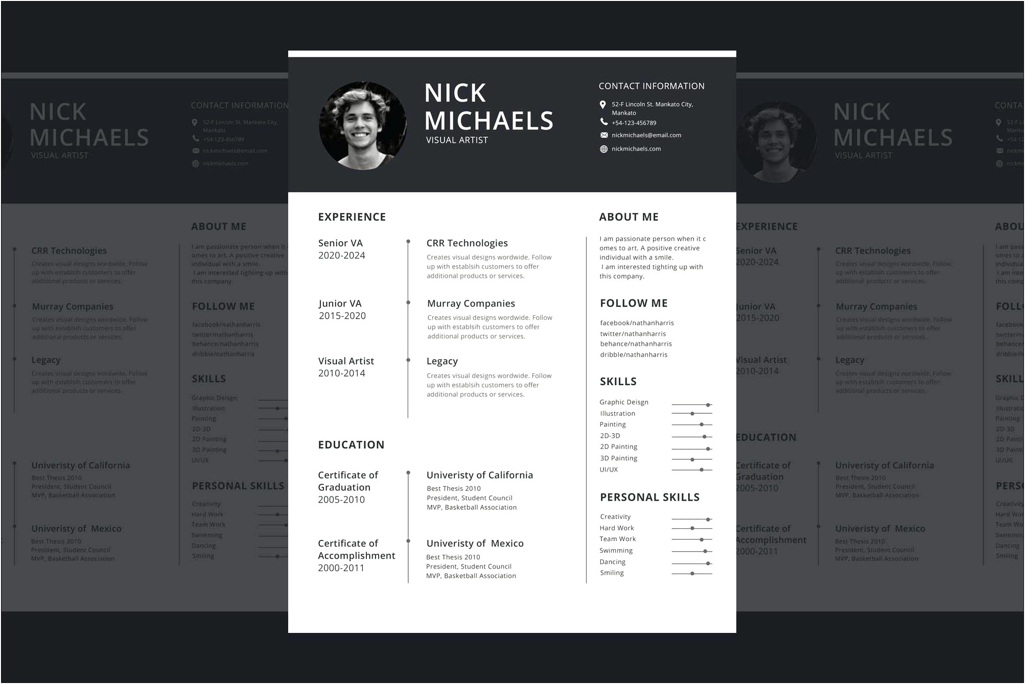 Free One Page Resume Templates For Word