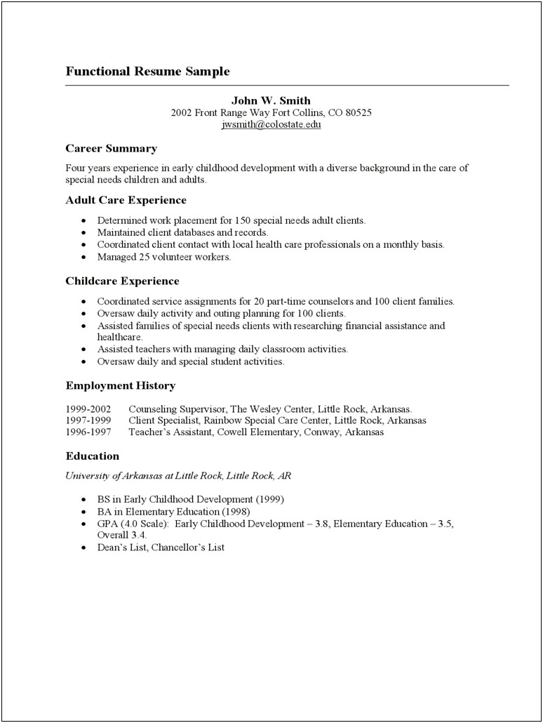 Free Printable Resume For A Pre School Teacher