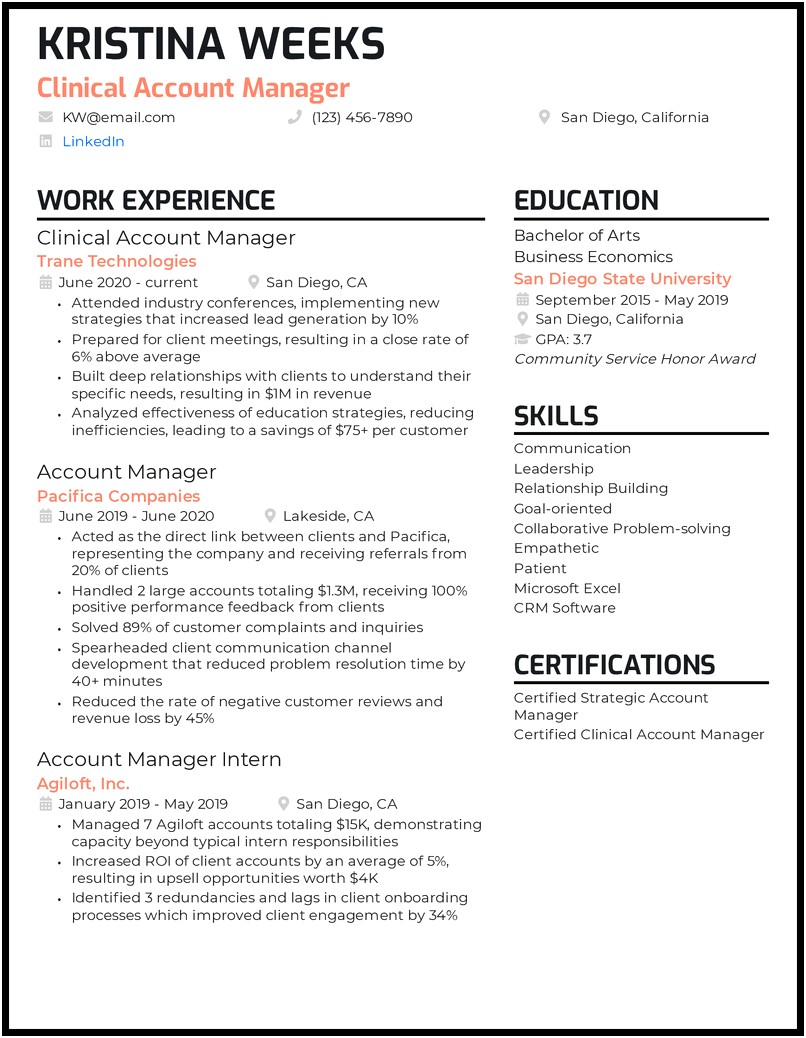 Free Regional It Manager Resume Template
