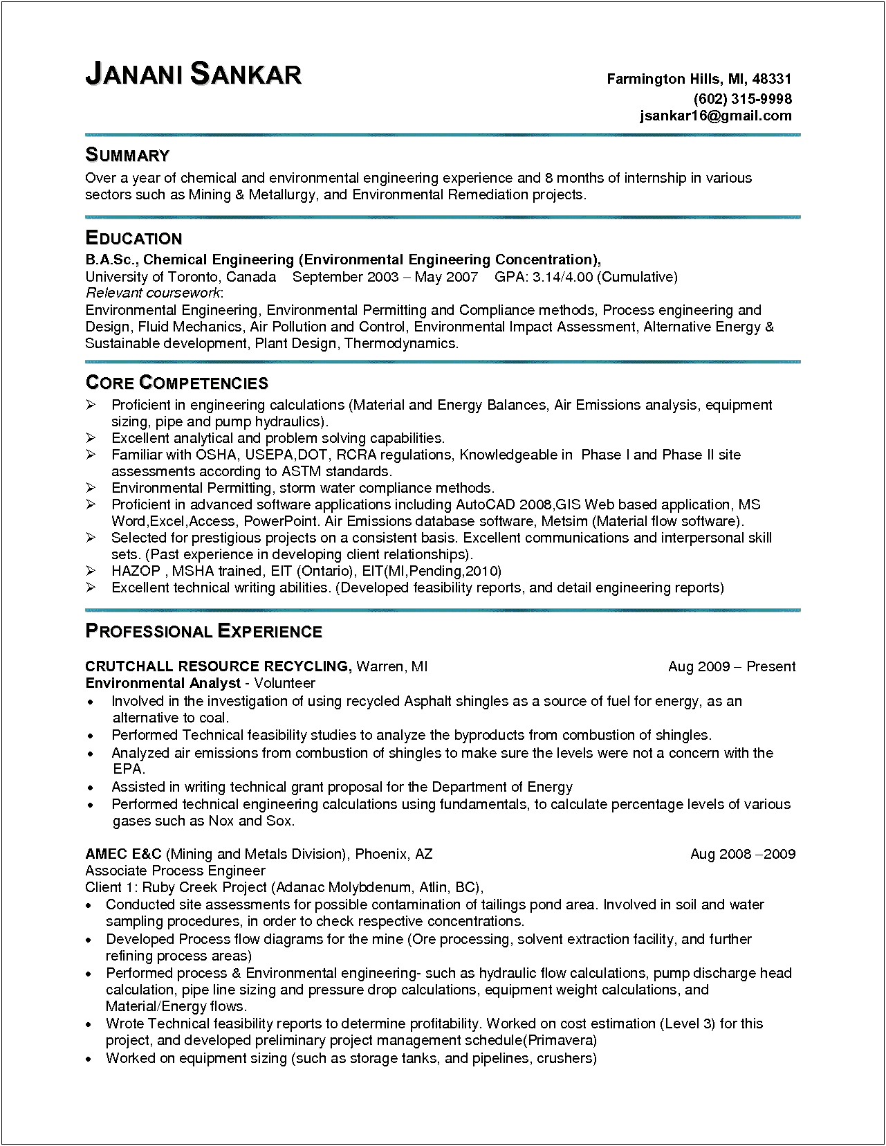 Free Resume Forms For Working In A Plant