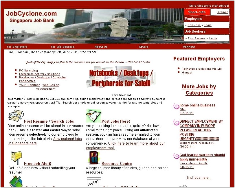 Free Resume Search For Employers Singapore