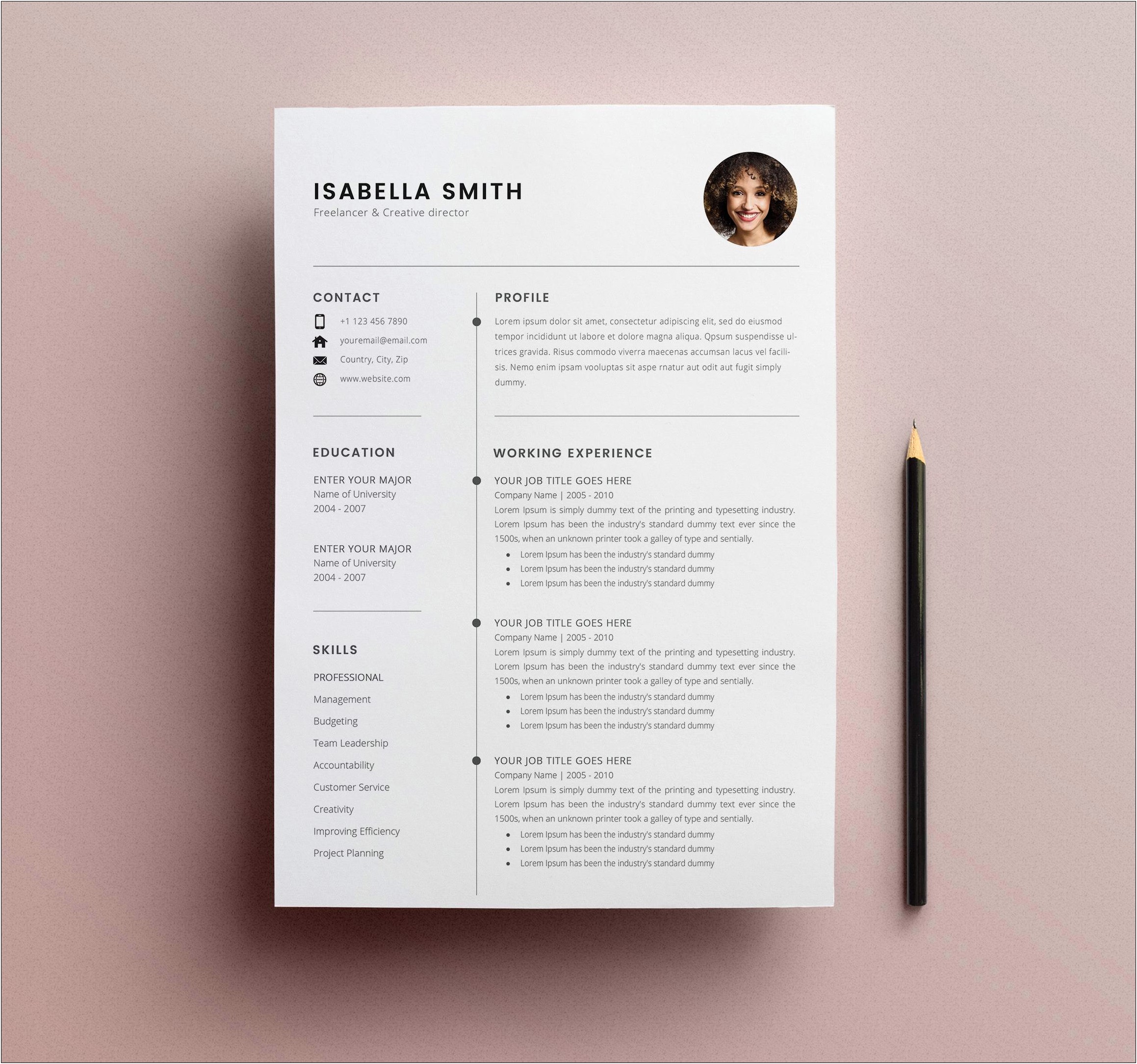 Free Resume Template Download For Pages