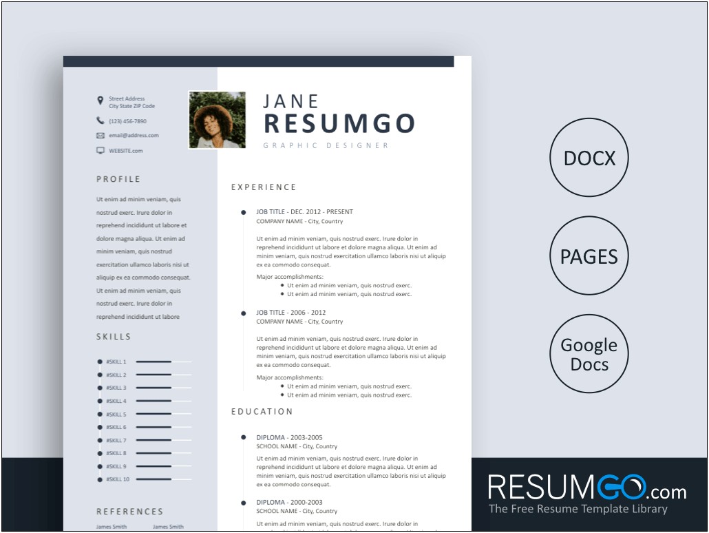 Free Resume Template Download With Sidebar