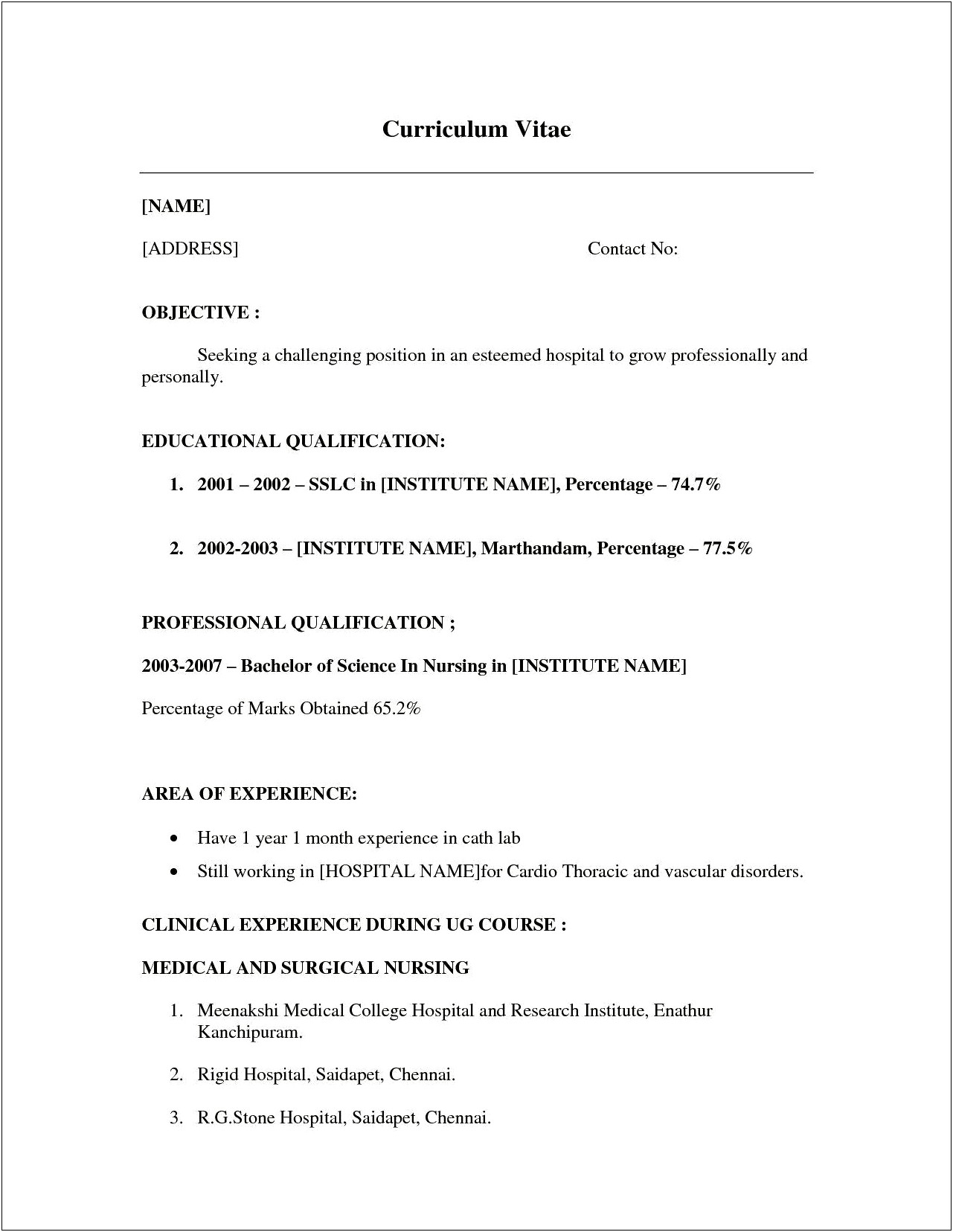 Free Resume Template For Someone Without Work Experience